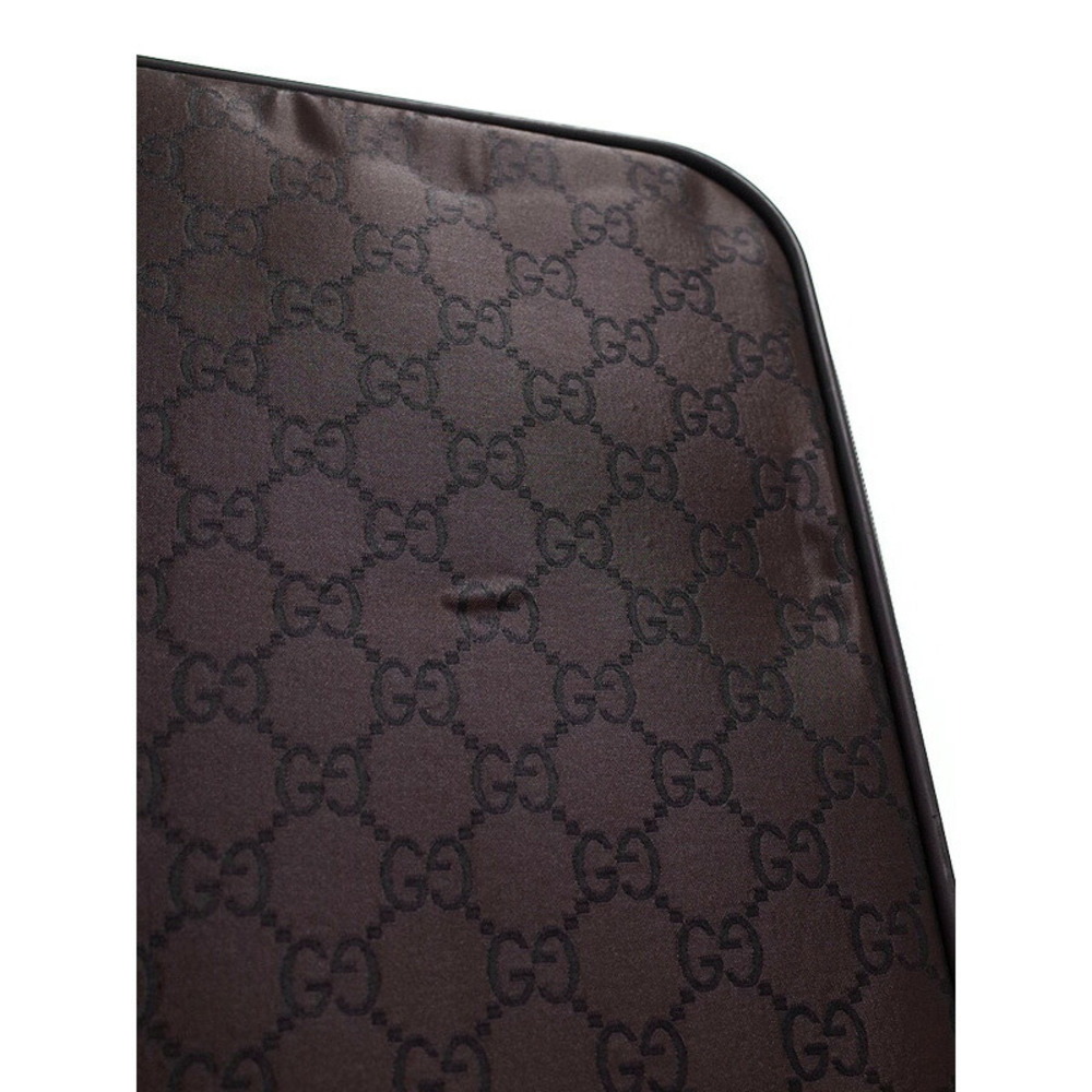 Gucci GG Leather Boston Travel Garment Bag Brown - Picture 7 of 9